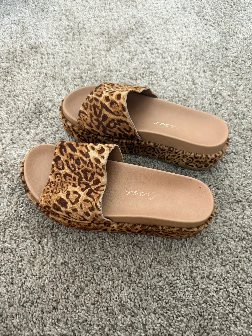 Matisse Leopard Slide Sandals - Tan & Brown